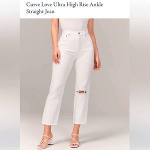 Curve love, ultra high rise, ankle straight Abercrombie jeans